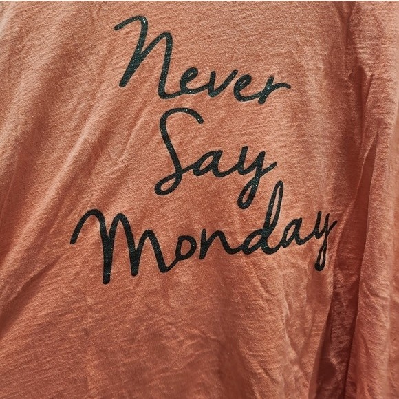NWOT Old Navy Orange Never Say Never Slub Knit Graphic T-Shirt Size 4X - Picture 2 of 4